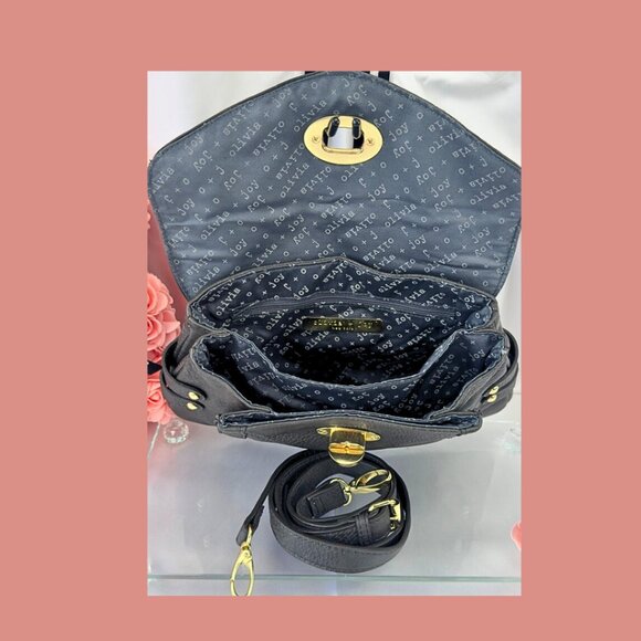 Olivia + Joy Dk Grey Pebbled Satchel ✨ Chic Gold Hardware Convertible Crossbody - Picture 4 of 6